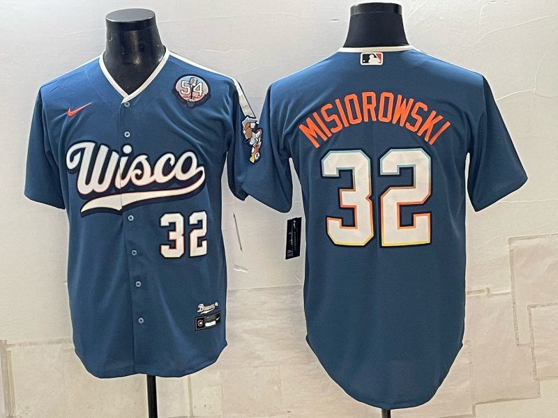 Men Milwaukee Brewers #32 Misiorowski blue Nike 2026 World Series MLB jersey 1023010->milwaukee brewers->MLB Jersey
